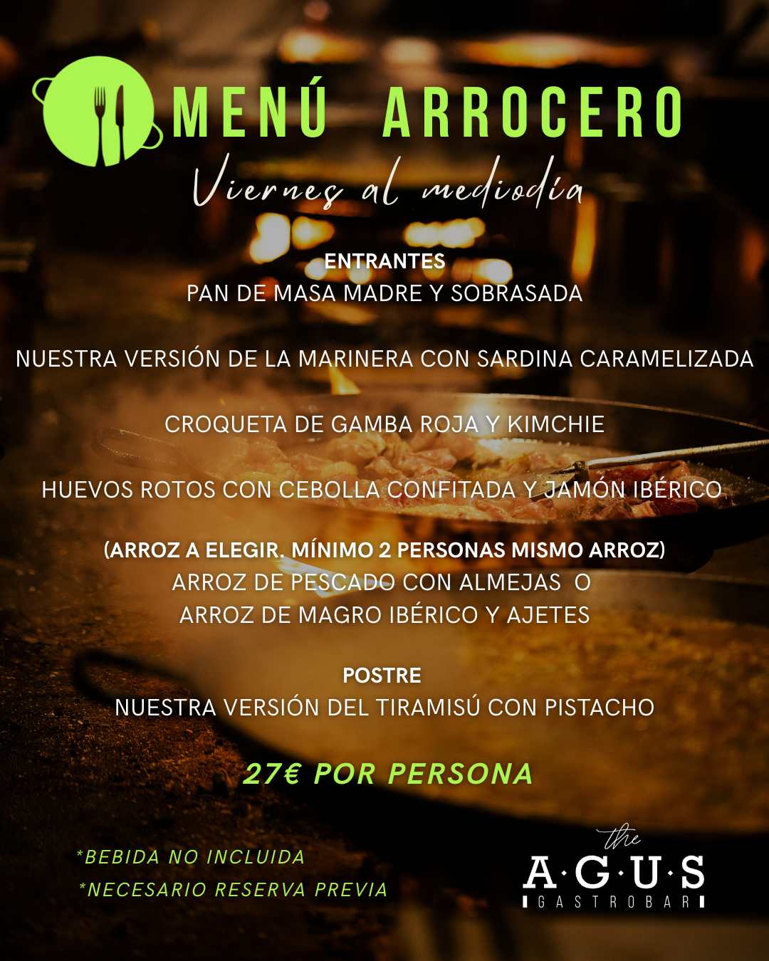 NUEVO MENÚ ARROZ VIERNES THE AGUS